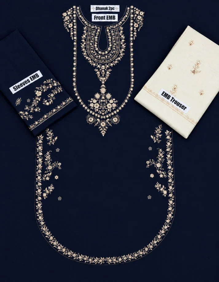 Dhanak wool Urge White T-Navy 2 pc