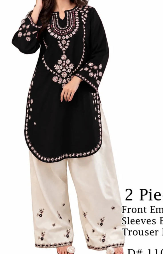 Dhanak wool Urge White T-Black 2 pc