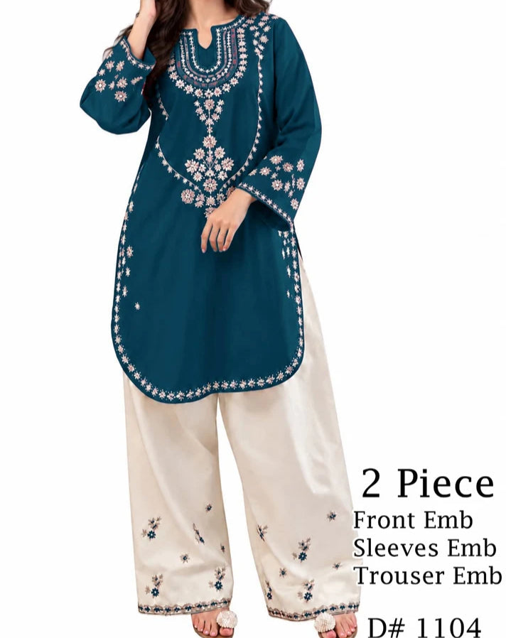 Dhanak wool Urge White Trouser -ZINK 2 pc