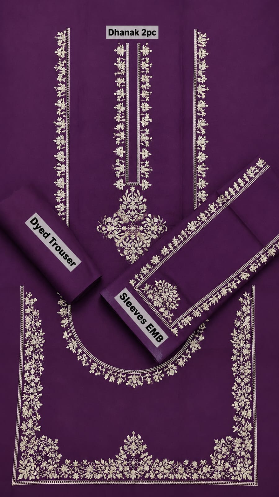 DHANAK Asling 2 PC Emb-Plum