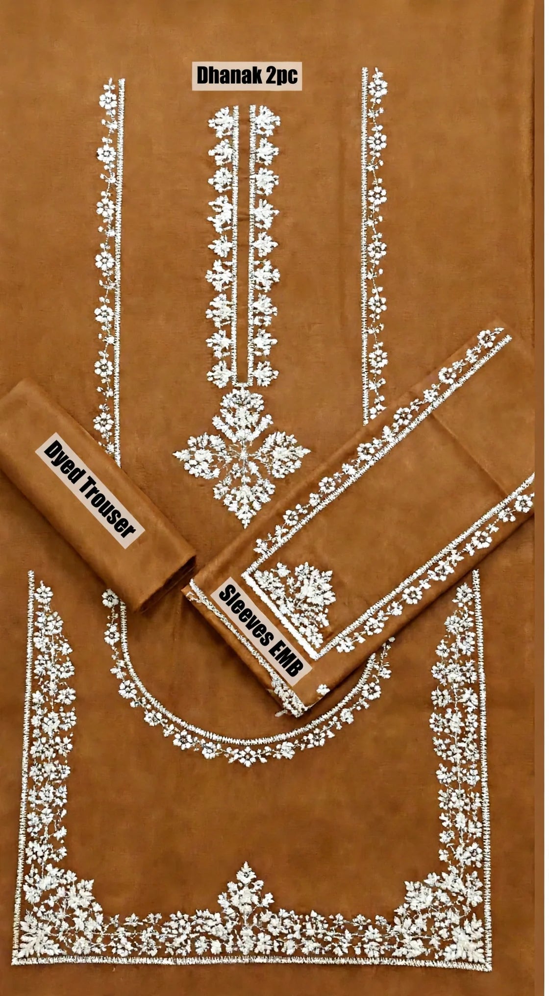 DHANAK Asling 2 PC Emb-Mustard